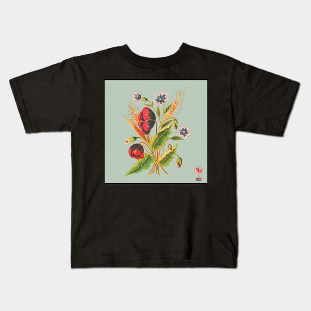 botanicals 1800's Kids T-Shirt by Beni-Shoga-Ink